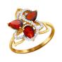 Золотое кольцо с гранатом и фианитом АТОЛЛ 712383