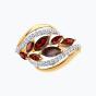 Золотое кольцо с гранатом и фианитом SOKOLOV 714427