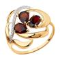 Золотое кольцо с гранатом и фианитом SOKOLOV 714732