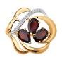 Золотое кольцо с гранатом и фианитом SOKOLOV 714732