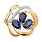 Золотое кольцо с сапфиром гидротермальным и фианитом SOKOLOV 714733 Золотое кольцо с сапфиром гидротермальным и фианитом SOKOLOV 714733
