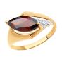 Золотое кольцо с гранатом и фианитом SOKOLOV 714851