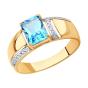 Золотое кольцо с топазом и фианитом SOKOLOV 714856 Золотое кольцо с топазом и фианитом SOKOLOV 714856