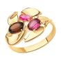 Золотое кольцо с рубином гидротермальным SOKOLOV 714860