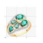 Золотое кольцо с изумрудом гидротермальным и фианитом SOKOLOV 716463