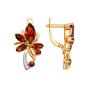 Золотые серьги с гранатом и фианитом АТОЛЛ 720821