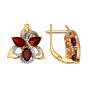 Золотые серьги с гранатом и фианитом АТОЛЛ 722269