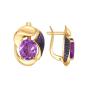 Золотые серьги с аметистом SOKOLOV 724808 Золотые серьги с аметистом SOKOLOV 724808