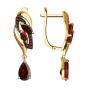Золотые серьги с гранатом и фианитом SOKOLOV 725065 Золотые серьги с гранатом и фианитом SOKOLOV 725065