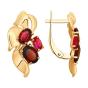 Золотые серьги с гранатом и фианитом SOKOLOV 725128