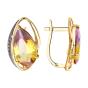 Золотые серьги с аметрином и фианитом SOKOLOV 726827