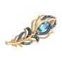 Золотая брошь с топазом и фианитом SOKOLOV 740394