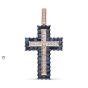 Золотая подвеска крест с сапфиром гидротермальным и сапфиром МАСТЕР БРИЛЛИАНТ 8-248-02