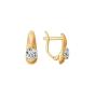 Золотые серьги с кристаллом swarovski SOKOLOV 81020220