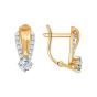 Золотые серьги с кристаллом swarovski SOKOLOV 81020229