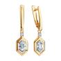 Золотые серьги с кристаллом swarovski SOKOLOV 81020435