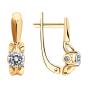 Золотые серьги с кристаллом swarovski SOKOLOV 81020550