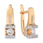 Золотые серьги с фианитом ДИНАСТИЯ 903362-1102