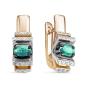 Золотые серьги с бриллиантом и изумрудом DEL'TA БР321470