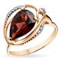 Золотое кольцо с гранатом и фианитом ЗОЛОТОЙ КРИСТАЛЛ К-868_НГ