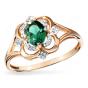 Золотое кольцо с бриллиантом и изумрудом гидротермальным ЕФРЕМОВ К1388341и