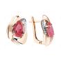 Золотые серьги с рубиновым корундом и фианитом АЛЕКСАНДРА кл3936а-30-01