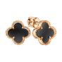 Золотые серьги пусеты-гвоздики с ониксом ГОЛДЕН ГЛОБ ПУСл56_2пара_оникс