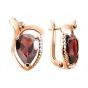 Золотые серьги с гранатом и фианитом ЗОЛОТОЙ КРИСТАЛЛ С-868_НГ