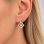 Золотые серьги с кристаллом swarovski МАГИЯ ЗОЛОТА С132-4533СВ