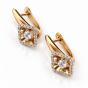Золотые серьги с кристаллом swarovski МАГИЯ ЗОЛОТА С132-4533СВ