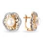 Золотые серьги с жемчугом и фианитом АТОЛЛ С9035_1
