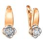 Золотые серьги с фианитом ГОЛДЕН ГЛОБ СргЛ27_бцФ