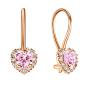 Золотые серьги с фианитом ГОЛДЕН ГЛОБ СргЛ46_РозФ