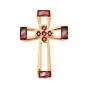 Золотая подвеска крест с гранатом KARATOV Т10106778г