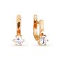 Золотые серьги с фианитом KARATOV Т102026657