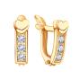 Золотые серьги с фианитом KARATOV Т10202В680