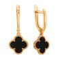 Золотые серьги с ониксом KARATOV Т10302Г058