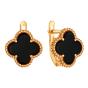 Золотые серьги с ониксом KARATOV Т10302Г059