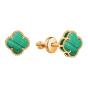 Золотые серьги пусеты-гвоздики с малахитом KARATOV Т10302Г613-03