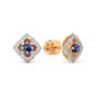 Золотые серьги пусеты-гвоздики с бриллиантом и сапфиром KARATOV Т141029457
