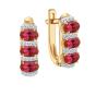 Золотые серьги с бриллиантом и рубином KARATOV Т14102В537-01-01