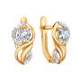 Золотые серьги с фианитом KARATOV Т14202В902 Золотые серьги с фианитом KARATOV Т14202В902