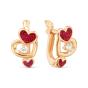 Золотые серьги с эмалью и фианитом KARATOV Т152029127