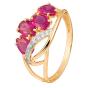 Золотое кольцо с рубиновым корундом и фианитом АЛЕКСАНДРА кл1697-30