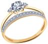 Золотое кольцо с кристаллом swarovski и фианитом АЛЕКСАНДРА кл1752-62 Золотое кольцо с кристаллом swarovski и фианитом АЛЕКСАНДРА кл1752-62
