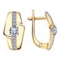 Золотые серьги с кристаллом swarovski АЛЕКСАНДРА кл2347а-62