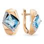 Золотые серьги с топазом и фианитом АЛЕКСАНДРА кл2970а-78-01