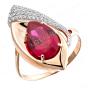 Золотое кольцо с рубиновым корундом и фианитом АЛЕКСАНДРА кл3123-30-01 Золотое кольцо с рубиновым корундом и фианитом АЛЕКСАНДРА кл3123-30-01