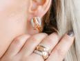 Золотое кольцо с фианитом АЛЕКСАНДРА кл3142
