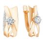 Золотые серьги с кристаллом swarovski АЛЕКСАНДРА кл3248а-62